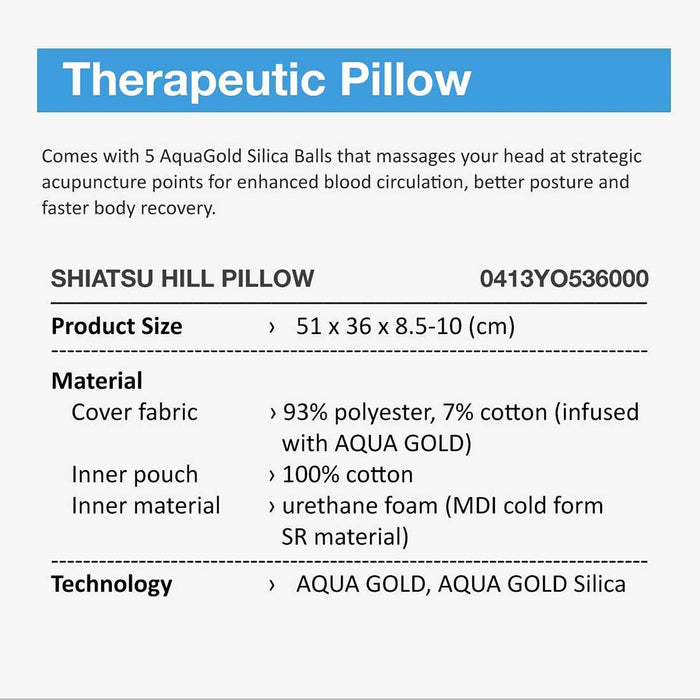 Star Series AquaGold Shiatsu Pillow Hill Bedding PhitenSG