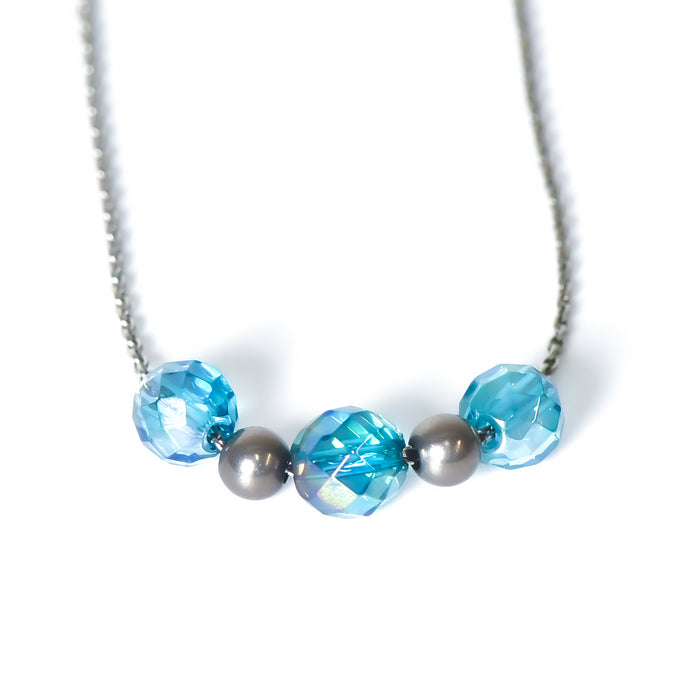 Aqua Aura Chain Necklace with Titanium Balls