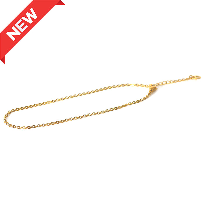 Titanium Chain Anklet Gold IP (Adzuki)