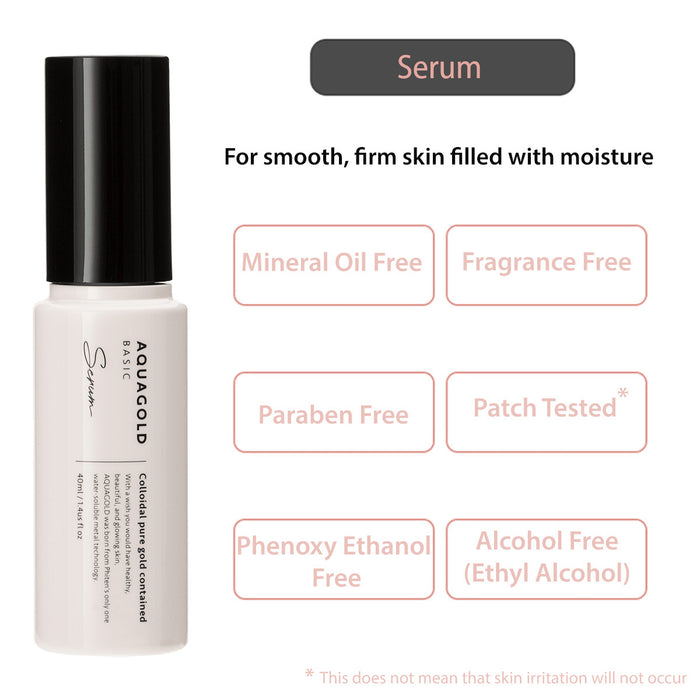 PhitenSG AquaGold Serum b, free from mineral oil, fragrance, parabens, phenoxyethanol, and alcohol, ensuring a clean and gentle formulation.