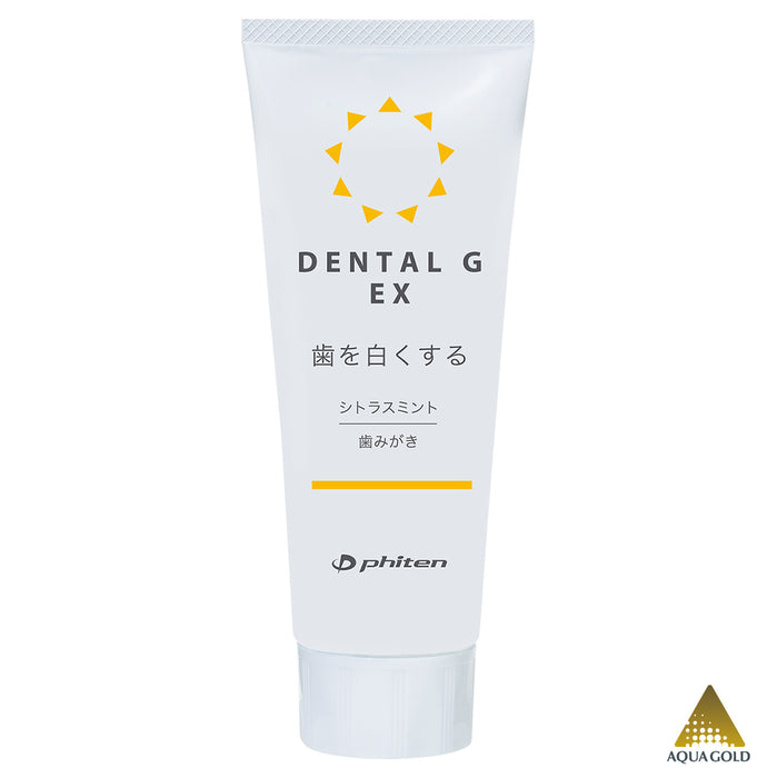 PhitenSG Dental G Ex Toothpaste for plaque removal, tartar prevention, and achieving a brighter smile with a refreshing citrus mint flavor.