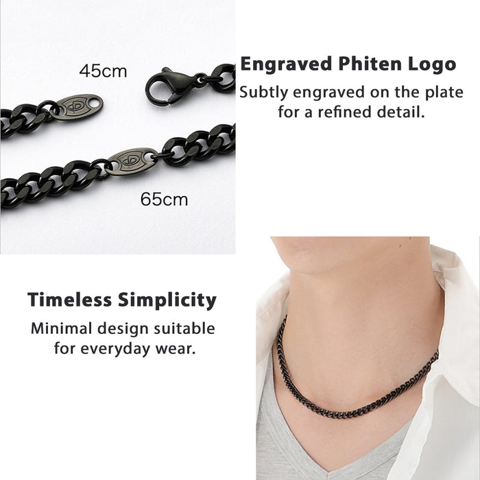 Phiten Carbonized Titanium Chain Necklace