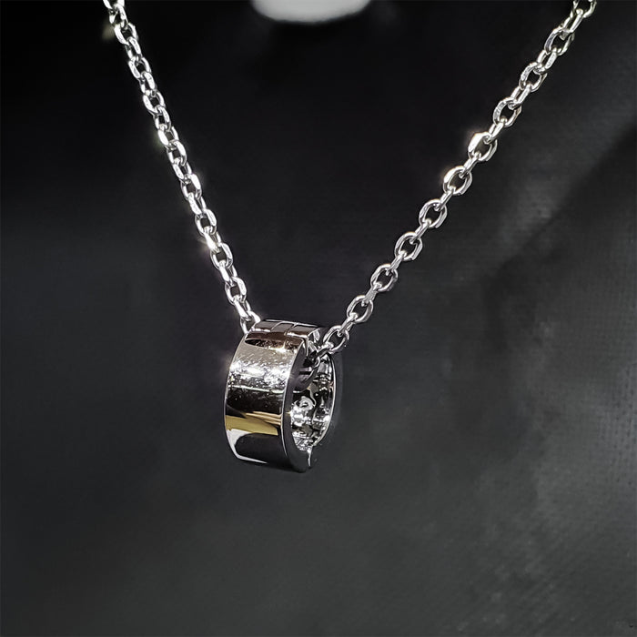 PhitenSG Ring Holder Necklace in silver, showcasing its sleek design and ring-holding feature