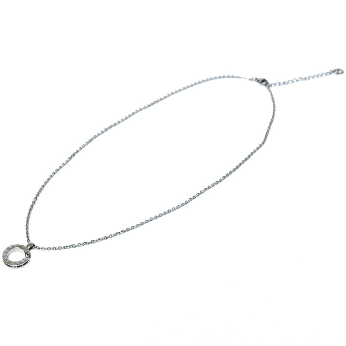 Phiten Stainless Steel Necklace with Numeric Ring Pendant