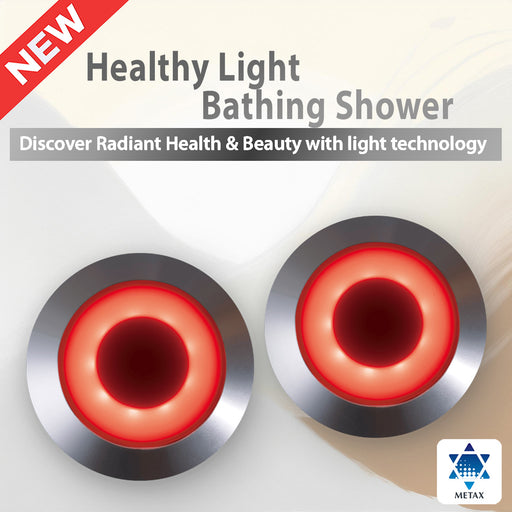 Phiten Healthy Light Bathing Shower - advanced LED therapy device for skin care and relaxation.