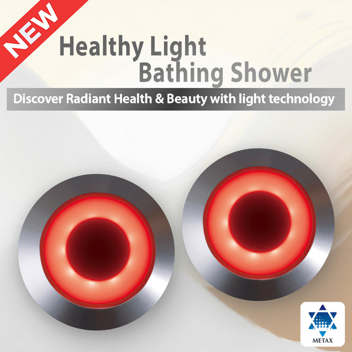 Phiten Healthy Light Bathing Shower - advanced LED therapy device for skin care and relaxation.