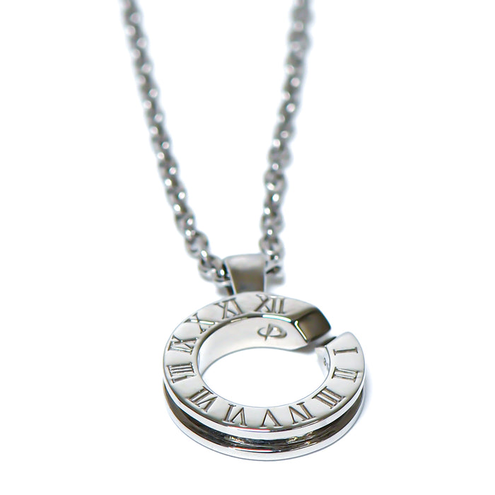Phiten Brand Emblem on Stainless Necklace with Numeric Ring Pendant