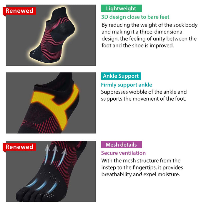 Metax Socks King Racer 5 Toe Footcare PhitenSG