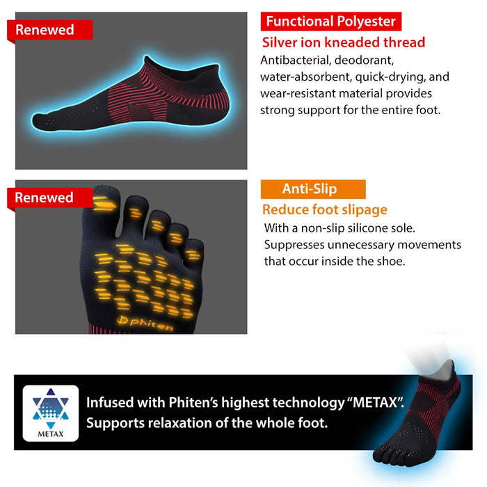 Metax Socks King Racer 5 Toe Footcare PhitenSG