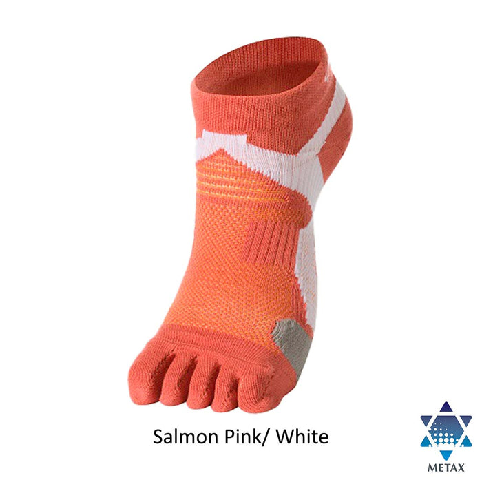 Metax Socks King Casual Ankle 5 Toe Ladies Footcare Salmon Pink/White / 22-24cm / AL940070 PhitenSG