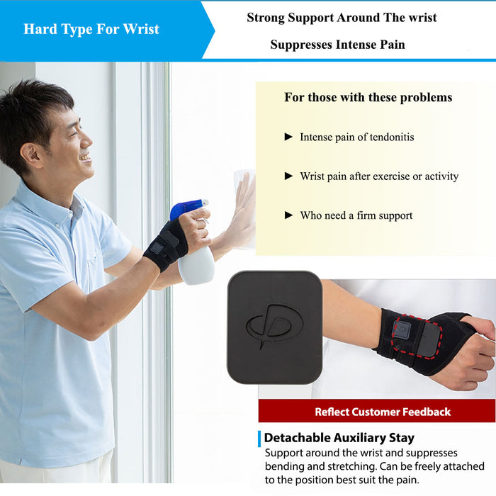 Phiten wrist supporter designed for pain relief and recovery from wrist injuries