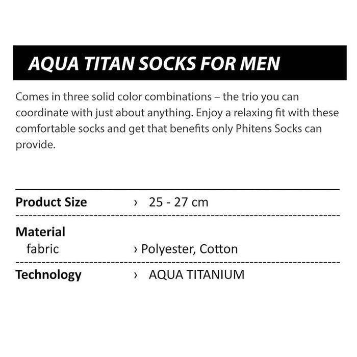 Aqua Titan Men Socks (3 pairs) Footcare PhitenSG